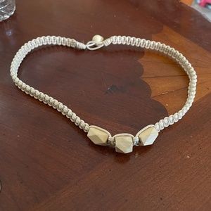 White braided necklace